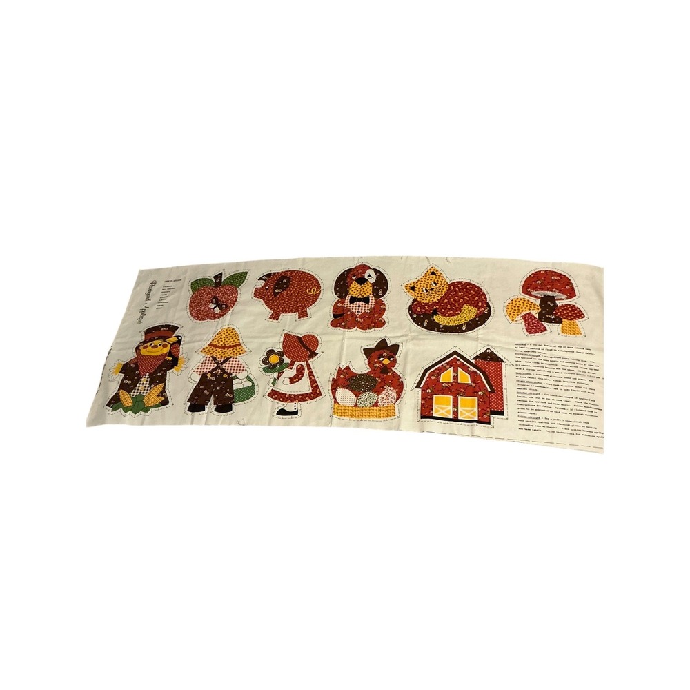 Vintage VIP Print Barnyard Applique Fabric Panel Cranston Print Works Farmhouse